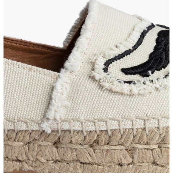 Zadig & Voltaire Canvas Espadrille Slip on Flat,‎ Cream/Black, Size 11, NWOT - Picture 10 of 16